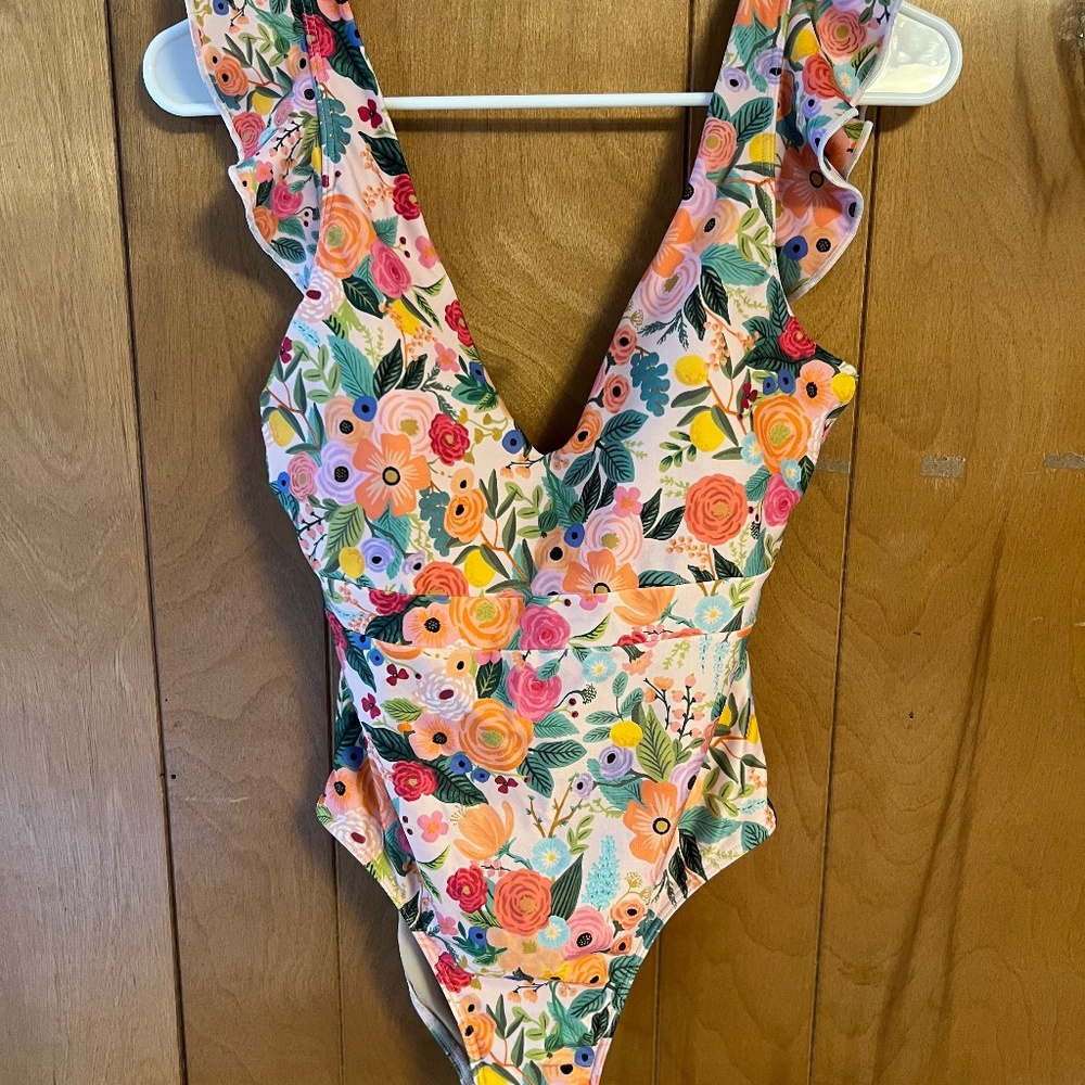 Rifle Paper Co. x summersalt Ruffle Backflip one-piece in Garden Party